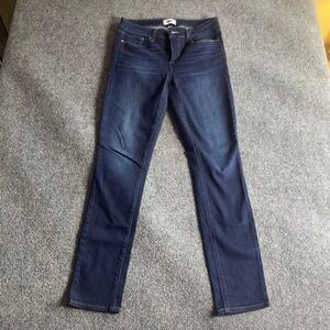 Paige Womens Dark Wash Straight Leg Denim Jeans Blue Mid Rise Size 29